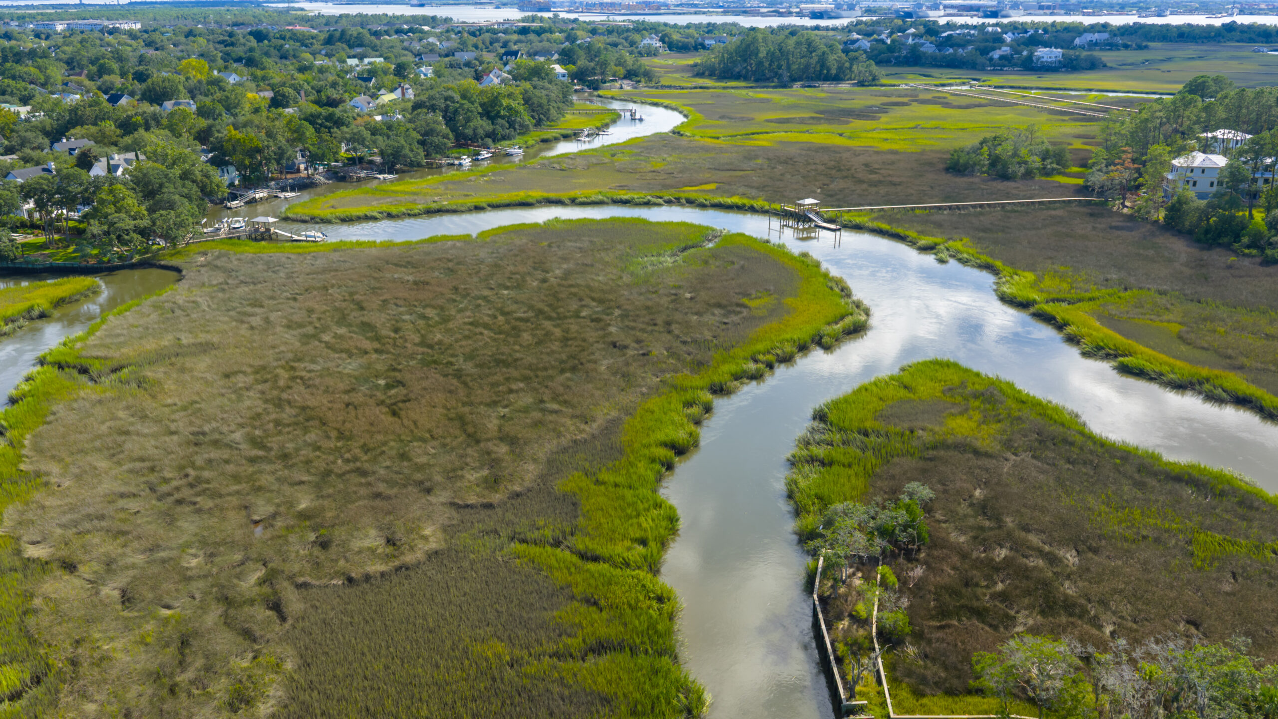 Aerial image of the Nowell Creek waterway